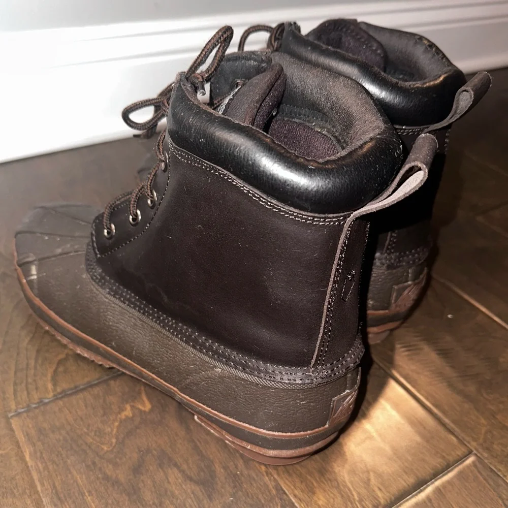ITASCA Thinsulate 3M Waterproof Duck Boots Brown Leather Upper Size 12
